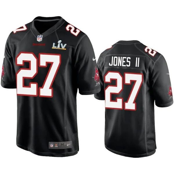 Men Tampa Bay Buccaneers 27 Ronald Jones II Nike Black Super Bowl LV Game NFL Jersey
